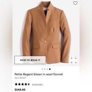 J Crew Camel Regent Blazer